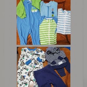 Baby boy onesies, pajamas sizes newborn-3 months